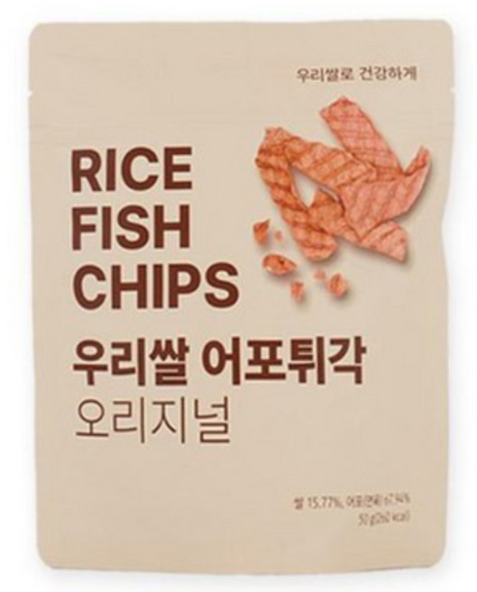 우리쌀 어포튀각 글루텐프리 오리지널맛 50g, 5개