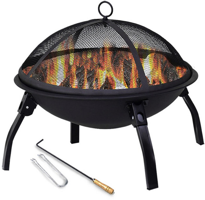 대형우드스토브 조립식 화목난로 불멍 화로대 야외용화덕, 블랙, 1개