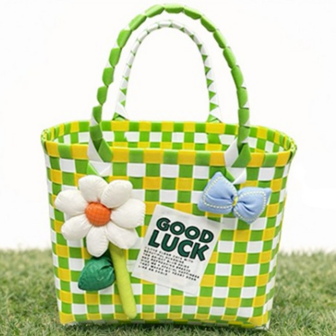 차르미콜 여성 체크 토트백 피크닉 가방 감성 데일리 손가방 돗자리 세트