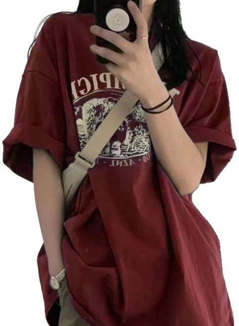 여름 베이직 커플 패션 트렌드오버핏 반팔티셔츠 슬림소녀 Couple T-shirt