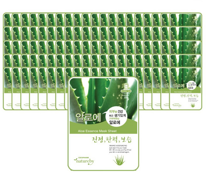 네이처바이 알로에 에센스 마스크팩 23g, 100개, 1개입