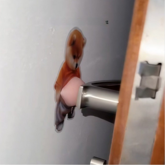 씨더블유 귀여운 시바견 스타일 문콕방지 도어가드 차량 스크래치 보호 4P, 4개, 시바견스티커