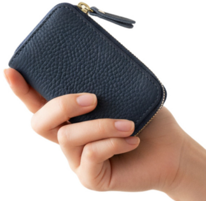 moyamoi 여성 소가죽 지퍼형 카드지갑