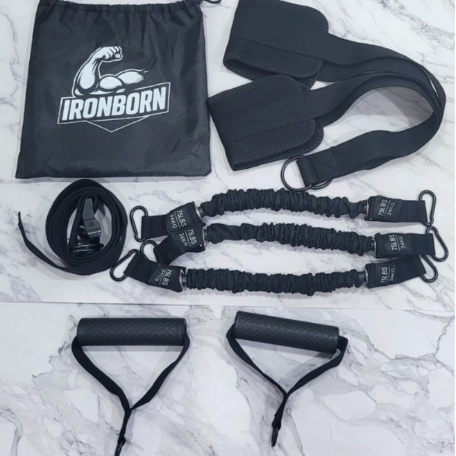 아이언본 턱걸이 풀업밴드 보조기구 헬스기구, 1세트, 검정색