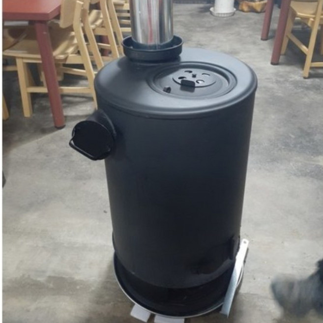 구하니넷 NEW 30평 거꾸로타는 화목난로 철판2.3T 받침대 무료증정