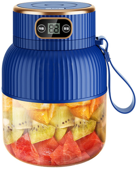 코코 대용량 텀블러 착즙기 휴대용 무선 주스기 가정용 즉석 생과일 멀티 믹서기, 블루, N98