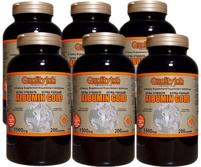 퀄리티랩 알부민 골드 캐나다 부모님 선물 건강기능식품, 6개, 200정