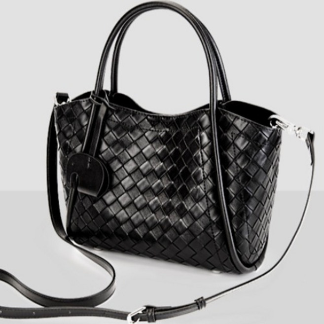 윤휘 여성 소가죽 위빙 스퀘어 토트 크로스백 3110