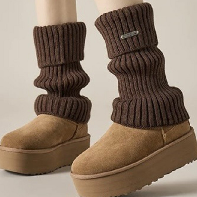 여성 두꺼운 니트 발가죽 가을겨울 니트 레그워머TT331