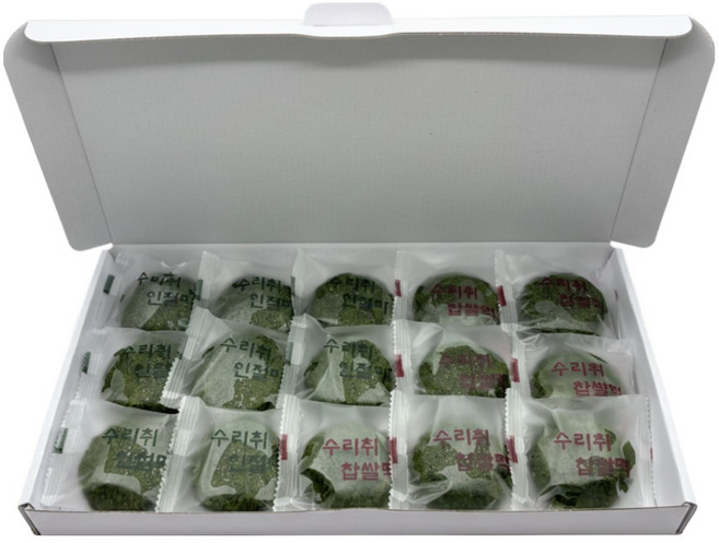 천년취떡 수리취떡 혼합세트 (무설탕 인절미 + 팥 찹쌀떡) 750g 1.5kg 3kg 1박스, 50g, 15개