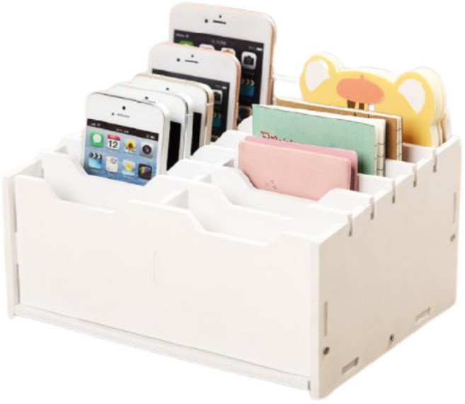 핸드폰 휴대폰 스마트폰 보관함 정리함 수거함 가정용 회사용 벽걸이 가방 보관, 화이트 12입, 1개