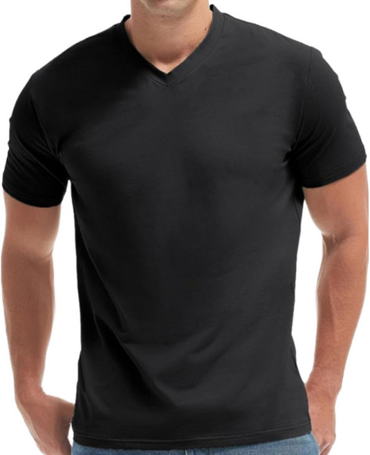 [EARON] 브이넥 남성 캐쥬얼 슈퍼 소프트 프리미엄 이지 케어 티셔츠