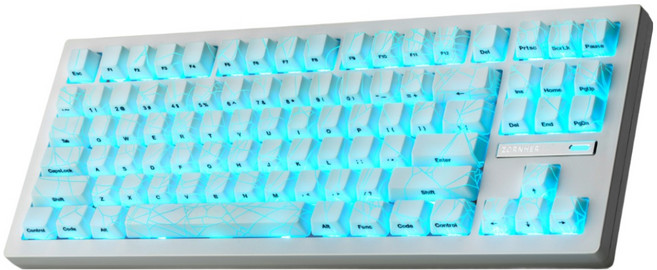ZORNHER zh870 백라이트 기계식 키보드 무선 게이밍 키보드 3가지 모드 키보드 핫스왑 키보드 선물용 옵션, 독자규격 스위치, White SpiderWeb