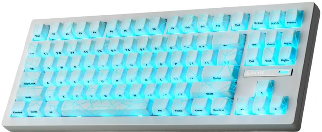 ZORNHER zh870 백라이트 기계식 키보드 무선 게이밍 키보드 3가지 모드 키보드 핫스왑 키보드 선물용 옵션, 독자규격 스위치, White SpiderWeb - 쿠팡