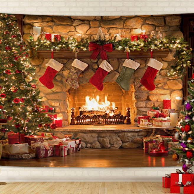 크리스마스 패브릭 포스터 트리 태피스트리, 4