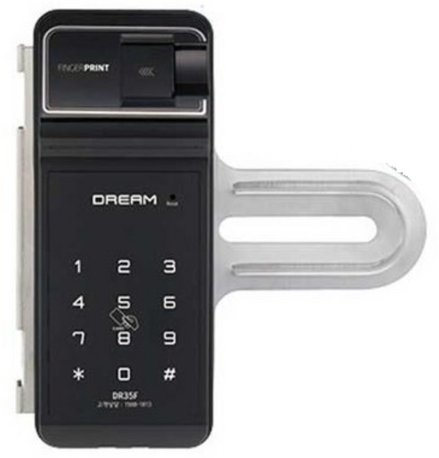 드림DR35F 유리문도어락 유리문 지문인식도어락 유리, 양문(번호+지문인식), 자가설치
