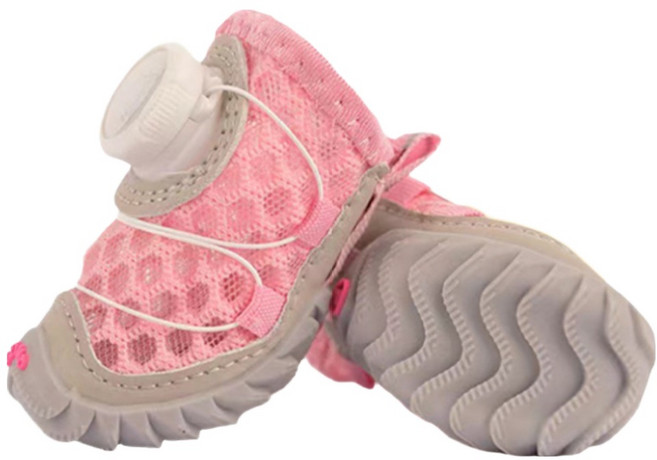 누누마켓 미끄럼방지 논슬립 사이즈조절 강아지 산책 신발, 핑크, 1개