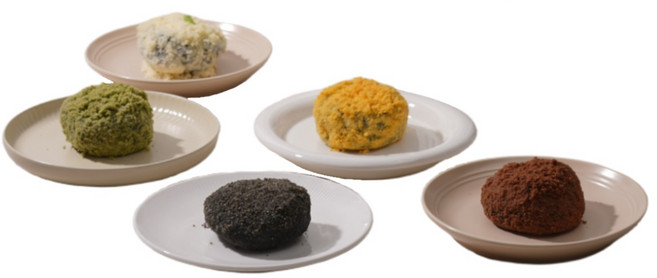 왔다떡방- 찰크 (크림치즈찰떡 - 콘 말차 황치즈 초코 흑임자) 5가지맛 카스테라 무주 유기농쑥 디저트찰떡, 100g, 15개