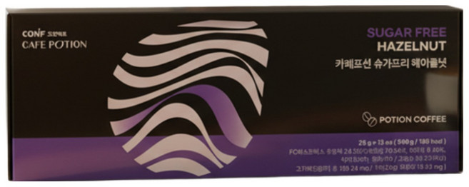 코엔에프 카페포션 슈가프리 헤이즐넛 캡슐커피, 25g, 12개입, 1박스