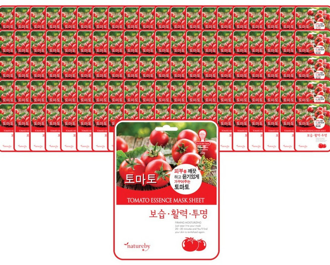 네이처바이 토마토 에센스 마스크팩, 1개입, 100개