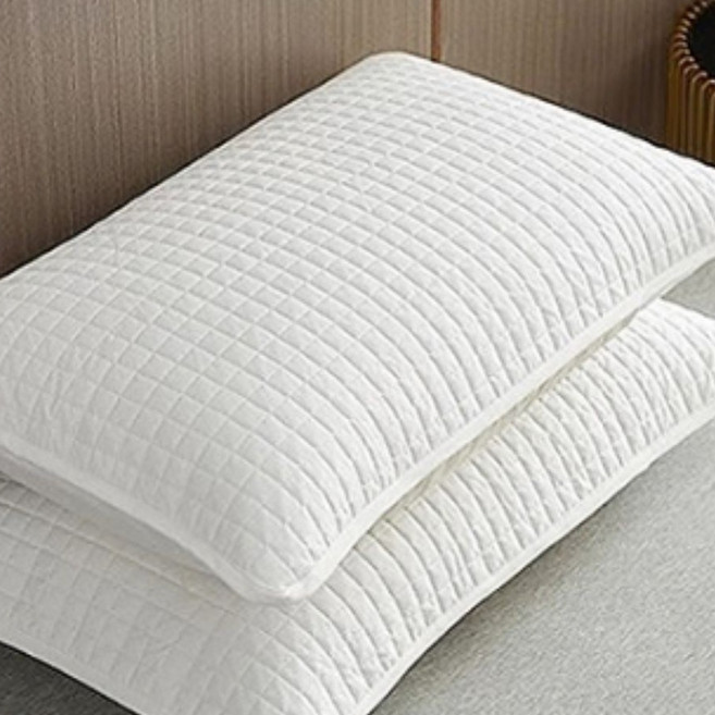 [1+1] 3중 구조 베개커버 퀼팅 통기성 베갯잇 부드러운 촉감의 위생 커버 48x74cm