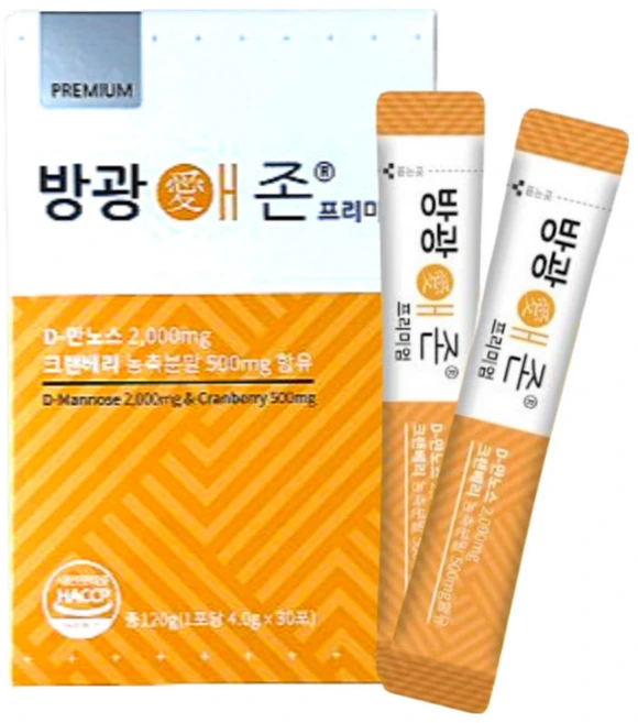 방광애존 프리미엄 크랜베리 D-만노스 30포(1박스), 1박스, 30회분 - 쿠팡