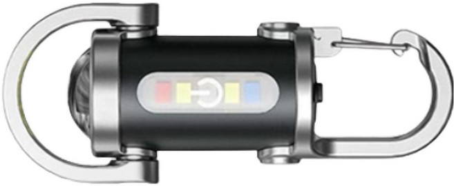 Darlisex 방수 열쇠고리 손전등 보조배터리 충전식손전등, 블랙, 2개