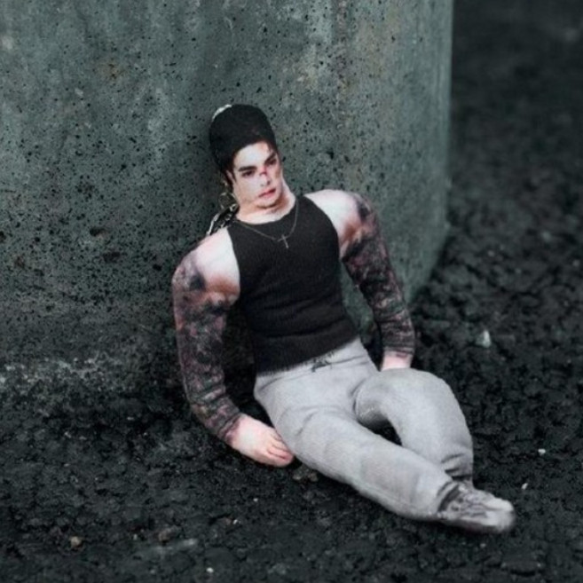 굴뚝강아지 나쁜남자 와이어 관절 인형 키링, 1개, 단일, 26cm