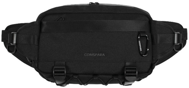 퍼펙트가드 도난방지 가방 웨이스트백 T1 (코듀라블랙) + 카라비너