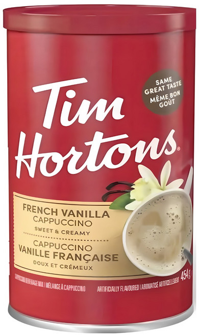 캐나다 국민커피 팀홀튼 Tim Hortons 프렌치 바닐라 카푸치노 믹스 커피 454g 2캔 (캐나다 직배송), 16 Ounce (Pack of 1), 1개, 2개입