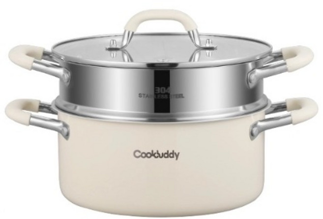 CookBuddy 찜기 304 스텐 인덕션 찜기냄비, 1개, 24cm