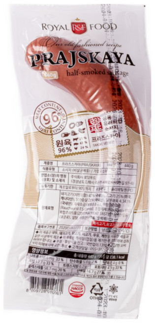 훈제 소시지 맛있는 유럽 러시아 캠핑 와인 맥주 안주 햄 소세지 프라즈스카야, 1개, 440g