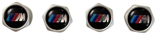 BMW 에어벨브 타이어 밸브캡 에어캡 구찌캡, M 실버, 4개