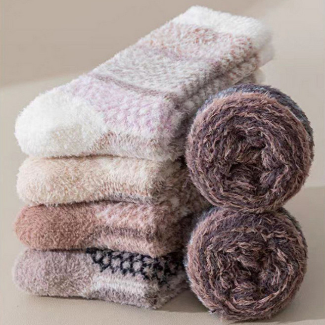 앨오앤지 무압박 여성 겨울 부드러운 울 수면 양말