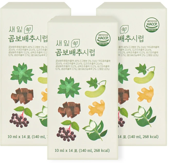 새잎 곰보배추시럽 삼백초 엘더베리진액 스틱, 42개, 10ml - 쿠팡