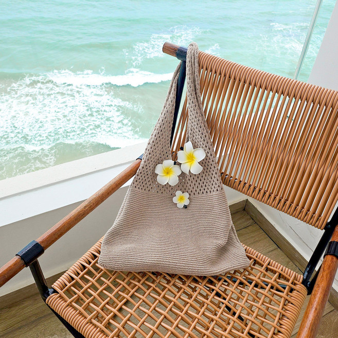 여름 그물 가방 손뜨개 네트백 여성 라탄백 장바구니