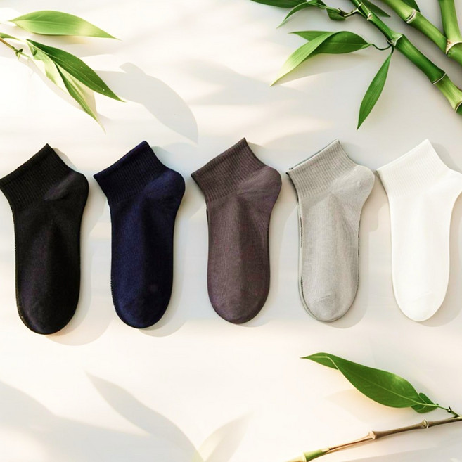 발숲 남성용 여름 양말 대나무 섬유 5켤레 세트