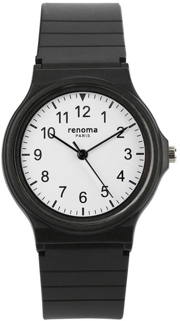 renoma 레노마 남녀공용 학생 수능 시험 저소음 아날로그 우레탄 러버시계 RE6000