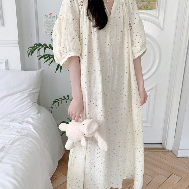 요루면 여성 여름 반팔 파자마 수유복 빅사이즈 잠옷