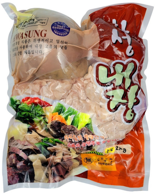 푸드토스 순대내장 돼지내장 2kg 오소리감투 간 허파 염통 소창 (월계수잎 땡초 서비스), 1개