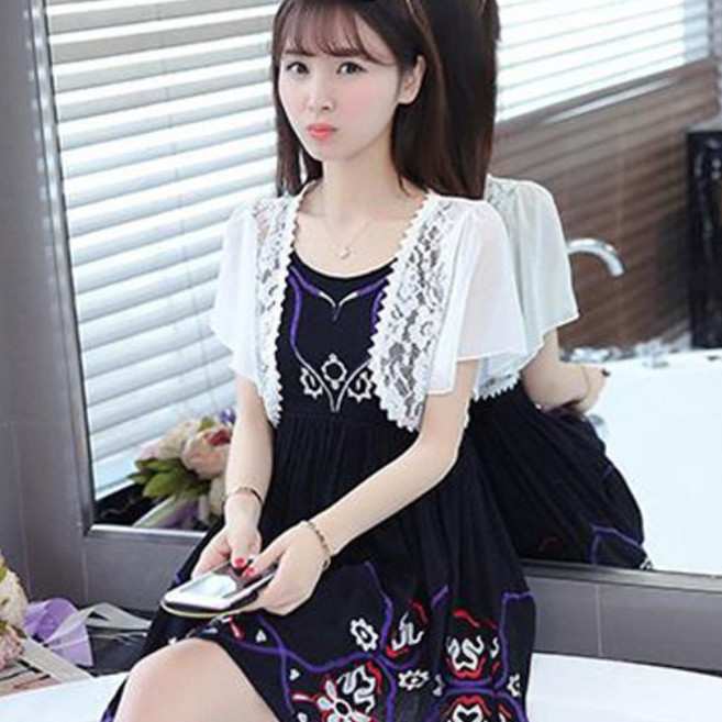 쉬폰 볼레로 원피스 가디건 짧은 숄 여성 레이스 코트 gfo*9992fE