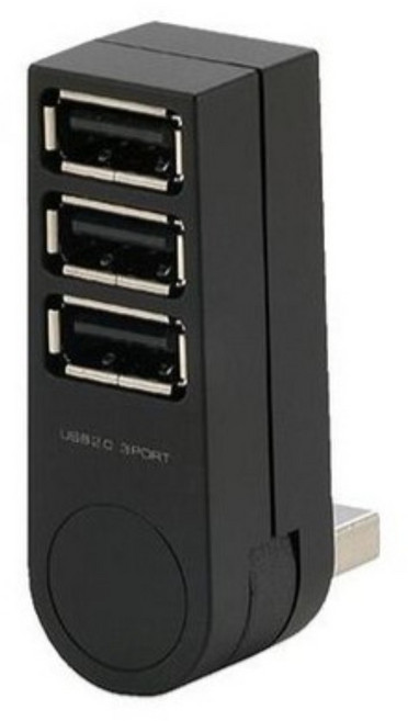 엘레컴 270도 회전 USB허브 U2H-TZ300BBK, 1개