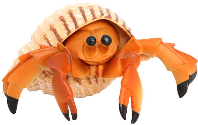 제트피규어 소라게 집게 피규어 장난감 바다 해양 동물 생물 모형, 1개