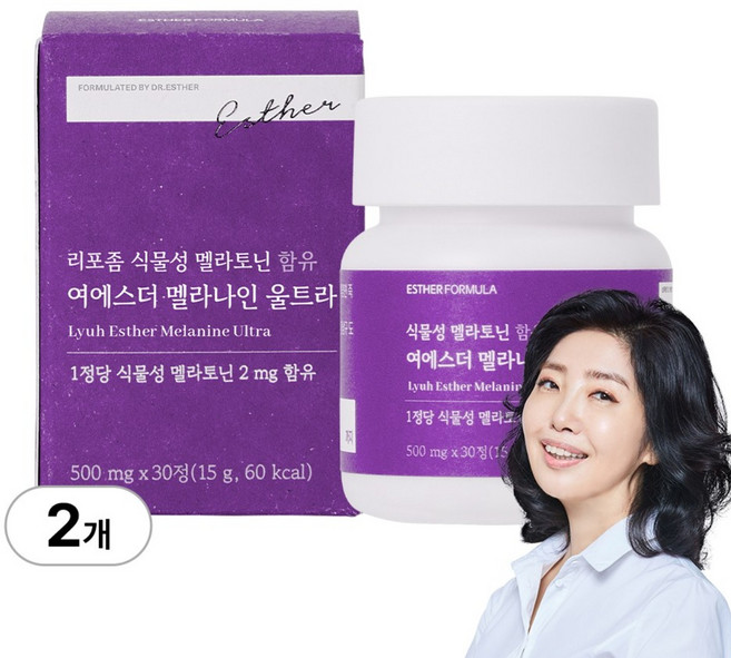 [본사직영] 리포좀 식물성 멜라토닌 함유 여에스더 멜라나인 울트라, 2개, 30정