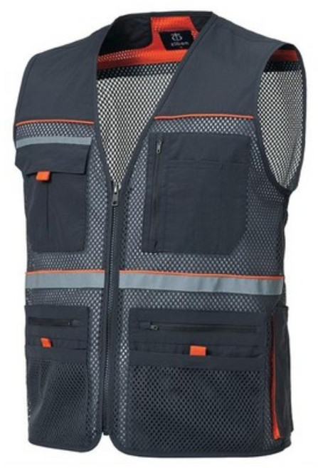 지벤[ZIBEN] ZB-V1821 가슴포켓 및 허리 등 요크에 3M Reflector Tape를 덧대 빛에 반사되게 하여 위험 요소로부터 보호기능을 가짐 앞 뒤판에 메쉬를 패치해 통풍성이 용이함 조끼, 1개