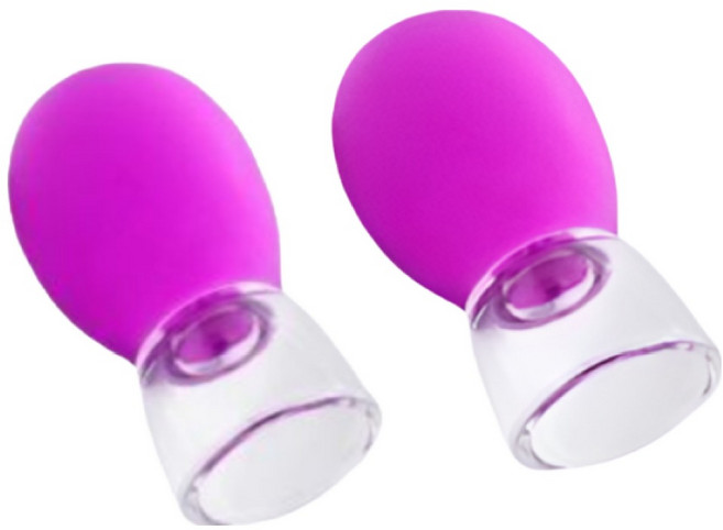 아즈몰 팔자주름 리프팅 V라인 얼굴 마사지 컵 진공 부황 2pcs, 2개, 핑크