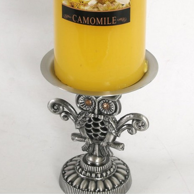 deco 부엉이 촛대 초받침 캔들홀더 앤틱타입, 주석, 1개, 300g, 무