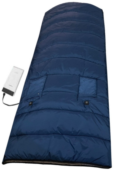 데일리랩스 동계 전용 침낭 온열 발열 열선 USB 겨울 겨울용 극동계 동계용 캠핑, 네이비, 1개, 4개 열판(충전지O)