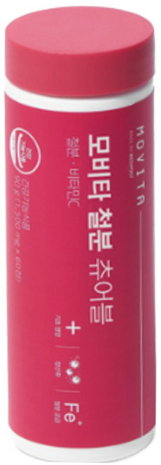 모비타 철분 츄어블 90g, 60정, 1개