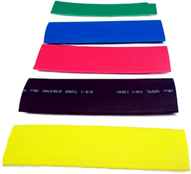 컷팅판매 열수축튜브 투명수축튜브 1mm 부터 90mm 7가지, 1개, 황색 25mm(25파이)-1M